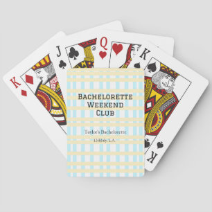 RETRO BACHELORETTE WEEKEND CLUB BLUE YELLOW DATE PLAYING CARDS