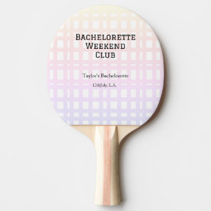 RETRO BACHELORETTE WEEKEND CLUB PINK ORANGE DATE PING PONG PADDLE