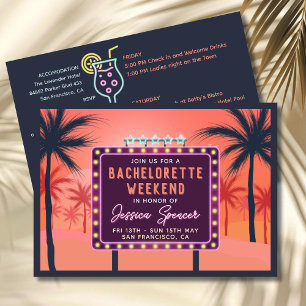 Retro Bachelorette Weekend Party Invitation