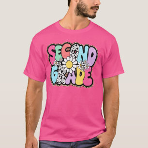 Retro Back to School Daisy Flowers Leopard Second T-Shirt