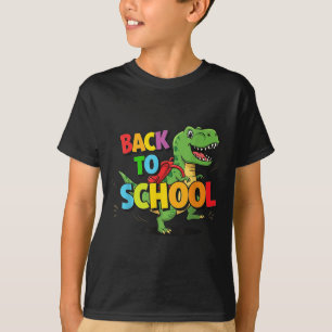 Retro Back To School Funny Colorful Dinosaur Carto T-Shirt