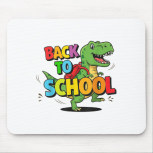 Retro Back To School Funny Colourful Dinosaur Cart Mouse Mat