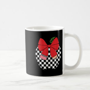 Retro Back To School Teacher Race Checkered Pencil Coffee Mug