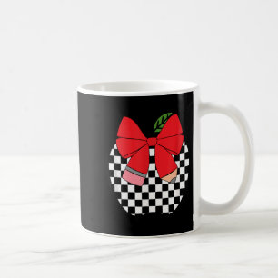 Retro Back to School Teacher Race Chequered Pencil Coffee Mug