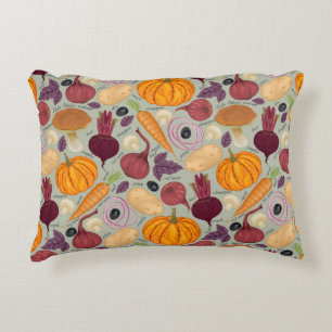 Retro background from fresh vegetables decorative cushion