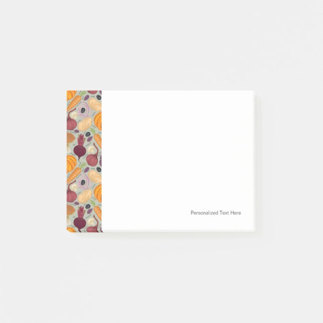 Retro background from fresh vegetables post-it notes (Front)