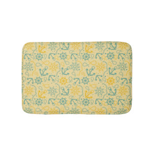 Retro background with anchor, ropes bath mat