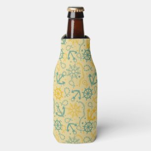 Retro background with anchor, ropes bottle cooler