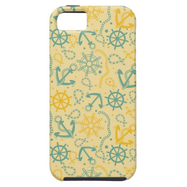 Retro background with anchor, ropes Case-Mate iPhone case (Back)