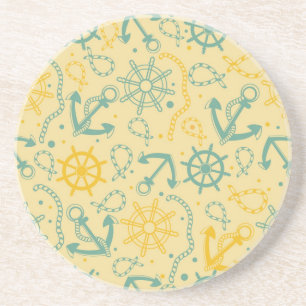 Retro background with anchor, ropes coaster