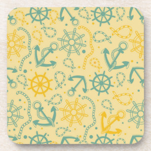 Retro background with anchor, ropes coaster