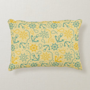 Retro background with anchor, ropes decorative cushion