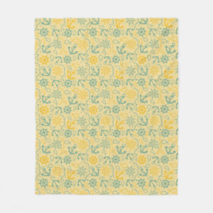 Retro background with anchor, ropes fleece blanket