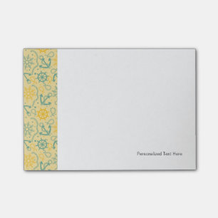 Retro background with anchor, ropes post-it notes