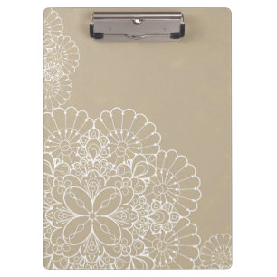 Retro background with lace ornament clipboard