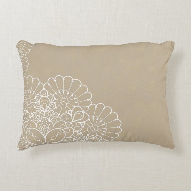 Retro background with lace ornament decorative cushion (Front)