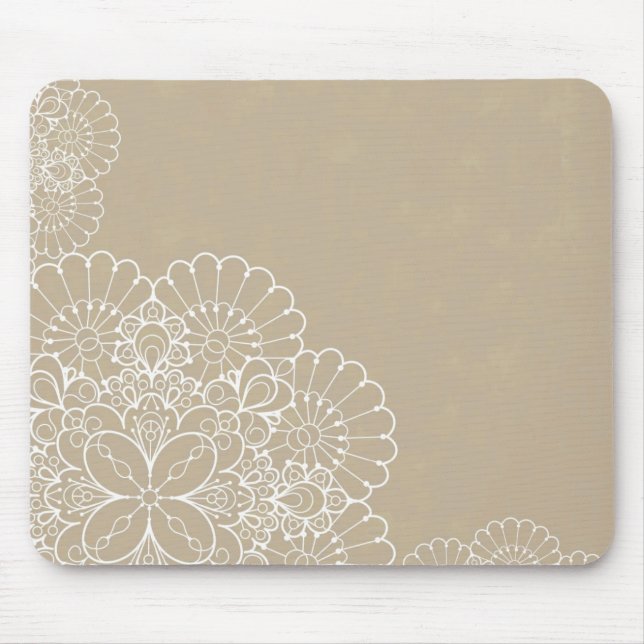 Retro background with lace ornament mouse mat (Front)