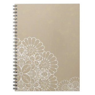 Retro background with lace ornament notebook