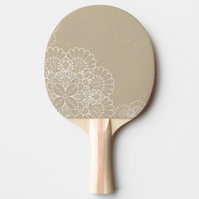 Retro background with lace ornament ping pong paddle (Front)