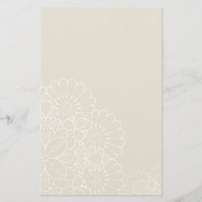 Retro background with lace ornament stationery (Front)