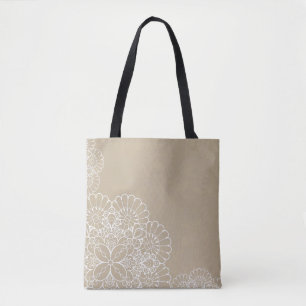 Retro background with lace ornament tote bag