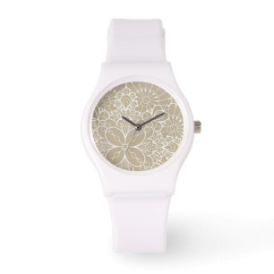 Retro background with lace ornament watch