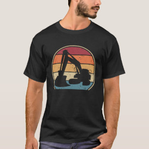 Retro Backhoe Hydraulic Loader Driver Excavator Op T-Shirt