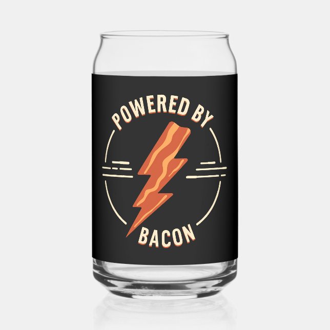 Retro Bacon Lover Funny Food Design with Lightning Can Glass (Front)