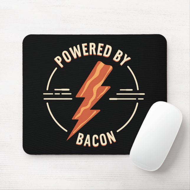 Retro Bacon Lover Funny Food Design with Lightning Mouse Mat (With Mouse)