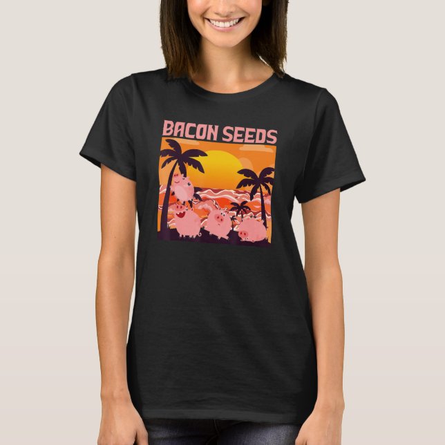 Retro Bacon Seeds, Boys Girls Farmer, Hog Lover, C T-Shirt (Front)