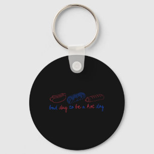 Retro Bad Day to Be A Hot Dog Wieners 4th of July Key Ring