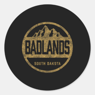 Retro Badlands South Dakota National Park Women Me Classic Round Sticker