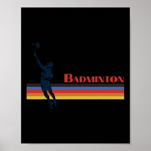 Retro Badminton 70s And 80s Party  Poster (Front)