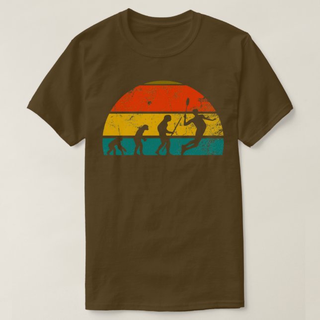 Retro Badminton Badmintonspieler Evolution T-Shirt (Design Front)