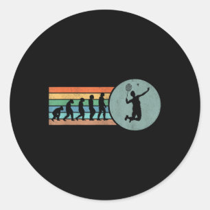 Retro Badminton Evolution Shuttle Vintage Badminto Classic Round Sticker