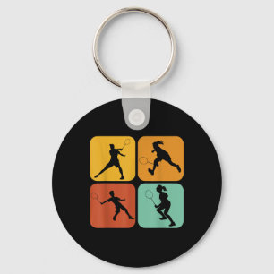 Retro Badminton I Racket I Shuttle I Badminton Key Ring
