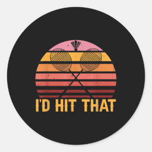 Retro Badminton Id Hit That Classic Round Sticker