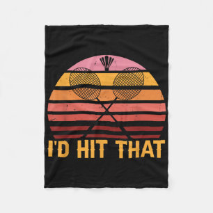 Retro Badminton Id Hit That  Fleece Blanket