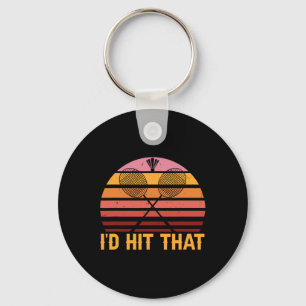 Retro Badminton Id Hit That Key Ring