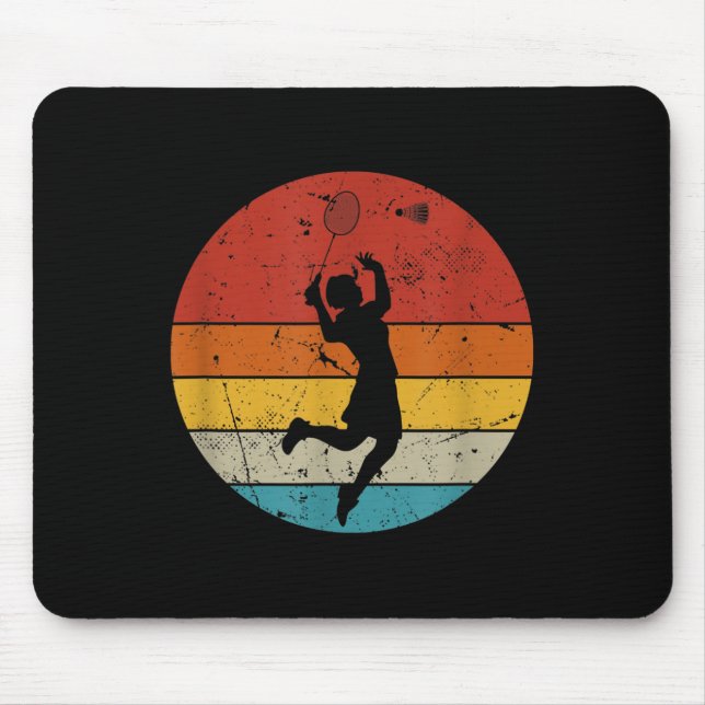 Retro Badminton Lover  Mouse Mat (Front)