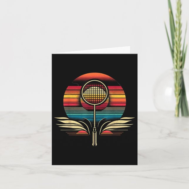 Retro Badminton Night Glow  Card (Front)