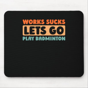Retro Badminton Player Court - Racquet Vintage Shu Mouse Mat