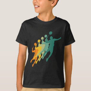 Retro Badminton Players Shuttle Sports Racket Coac T-Shirt