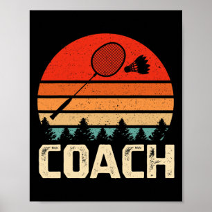 Retro Badminton Racket Shuttle Badminton Coach Gif Poster