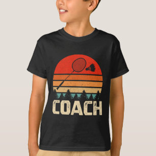 Retro Badminton Racket Shuttle Badminton Coach Gif T-Shirt