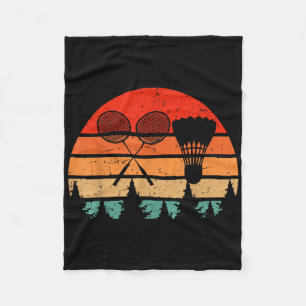 Retro Badminton Racket Shuttle Funny Badminton Pla Fleece Blanket