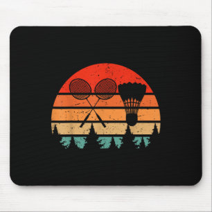 Retro Badminton Racket Shuttle Funny Badminton Pla Mouse Mat