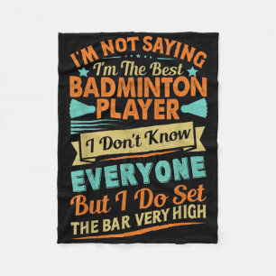Retro Badminton Saying - Funny Shuttle Quote  Fleece Blanket