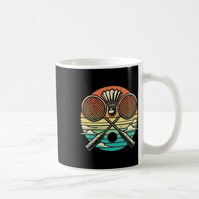 Retro Badminton Shuttle Racket  Coffee Mug (Right)