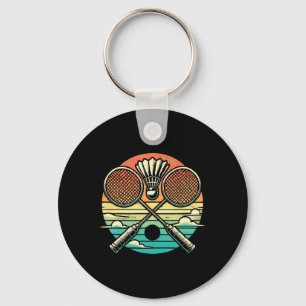 Retro Badminton Shuttle Racket Key Ring